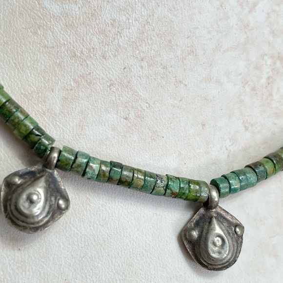 Turquoise and Antique Ethiopian silver necklace - Picture 2 of 5